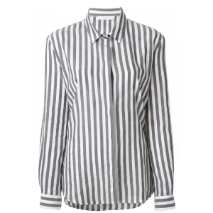 Blusa de Manga Larga a Rayas Verticales