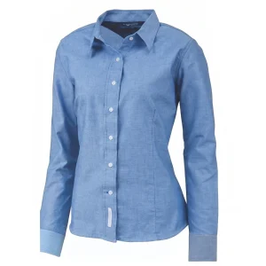 Camisa oxford de manga larga para mujer