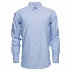 Camisa Oxford Celeste de Manga Larga