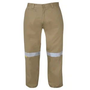 Pantalón Drill de Trabajo con Cinta Reflectiva (Beige / Caqui)